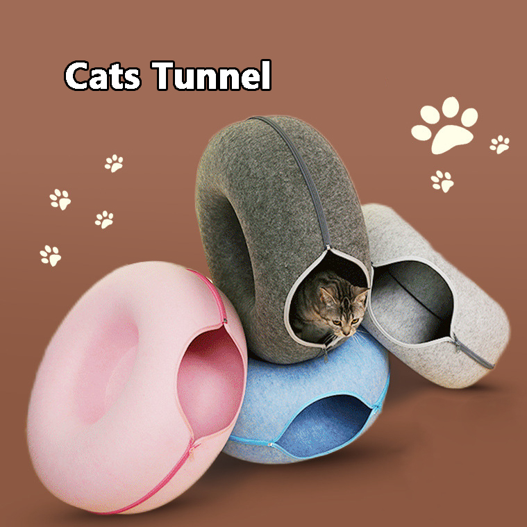 Wool Felt Cat Tunnel Nest