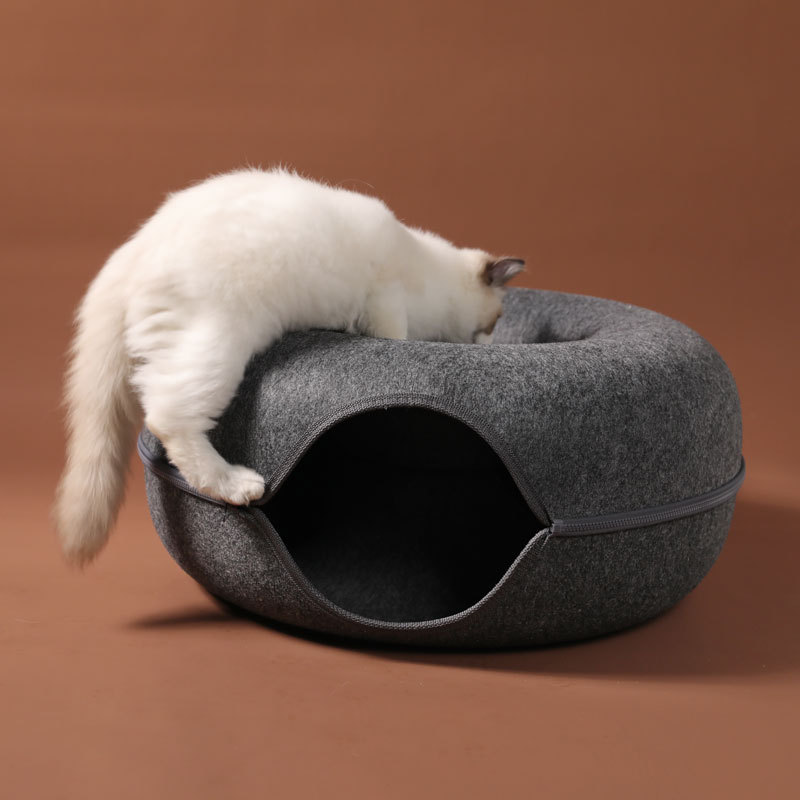 Wool Felt Cat Tunnel Nest