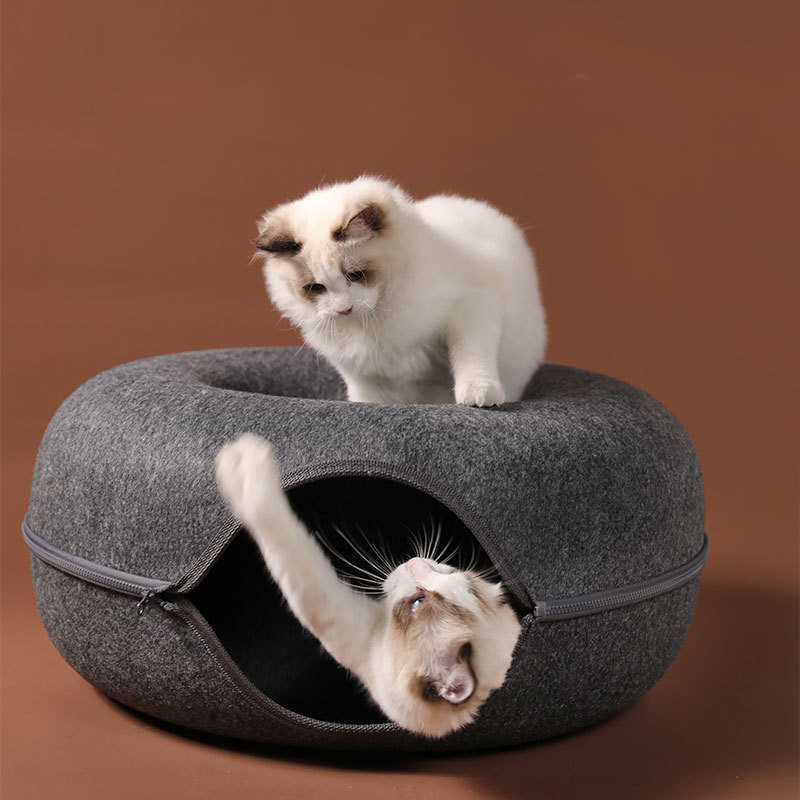 Wool Felt Cat Tunnel Nest